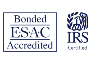 badges showing that ADP is certified by the ESAC and the IRS