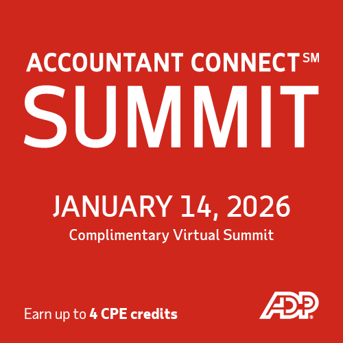 Accountant Connect Summit January 14, 2026. Complimentary virtual summit. Earn up to 4 CPE credits. 