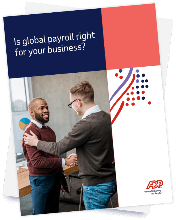 Cover image of the guidebook, "Is global payroll right for your business?".
