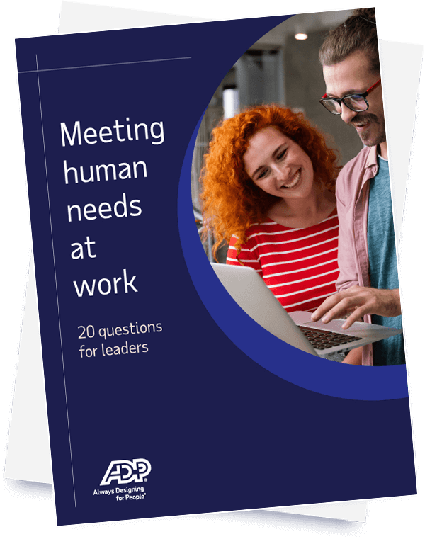 Meeting human needs at work brochure