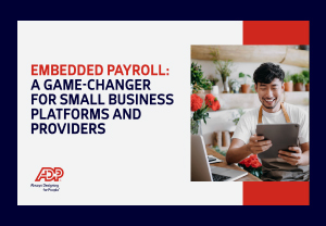Cover page from the “Embedded payroll” guidebook on selecting a partner for your business.