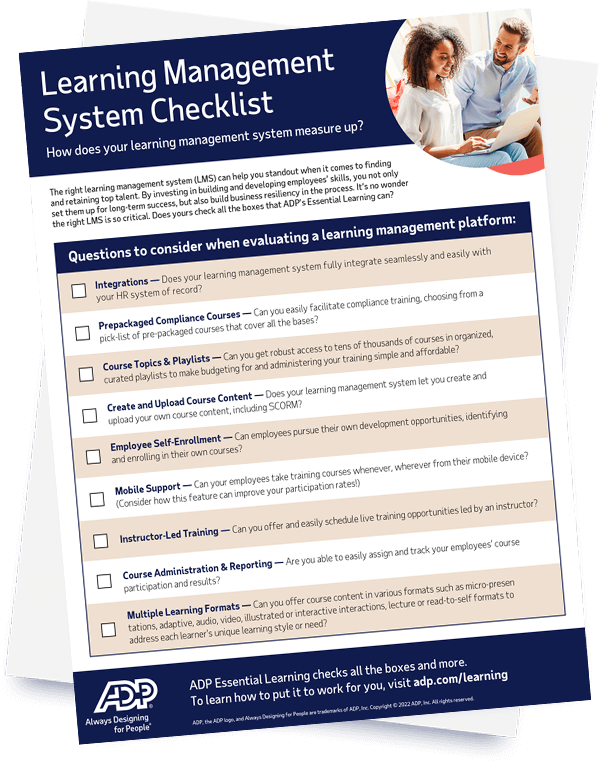 Learning management system (LMS) checklist